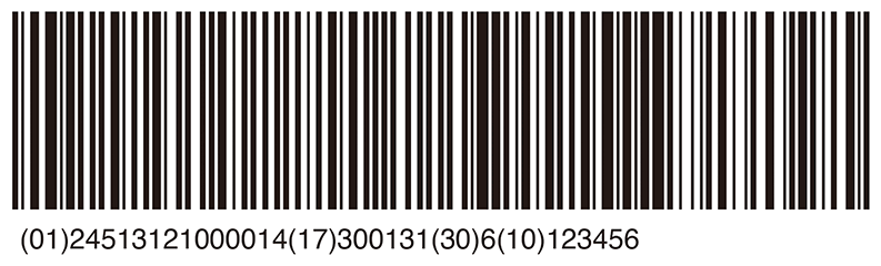 医薬品標準バーコードGS1-128のサンプル