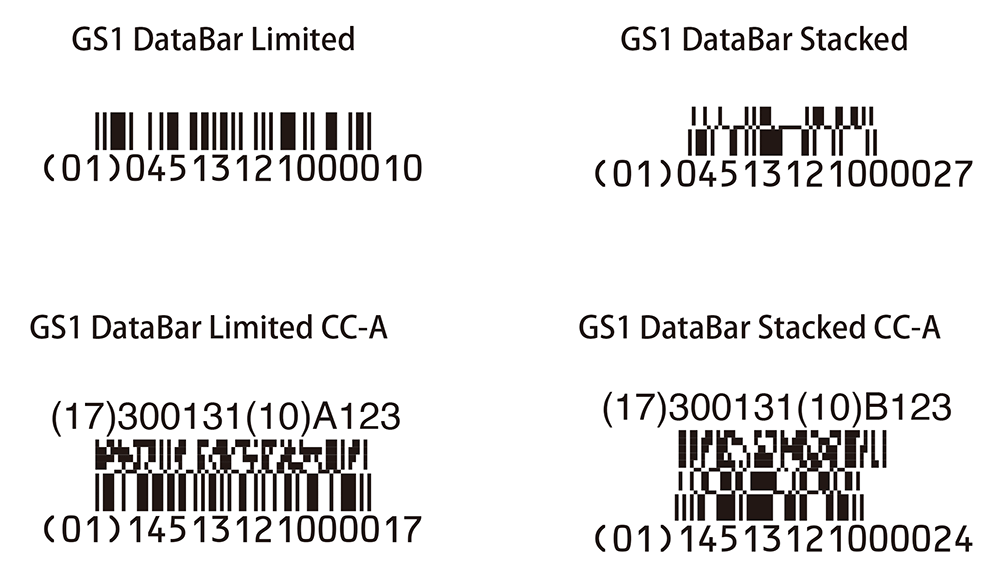 バーコードGS1 DataBarのサンプル