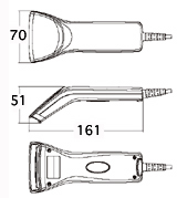 バーコードリーダー OPL-5850-USB外形寸法図