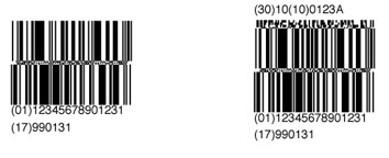 GS1 DataBar[RSS]バーコード GS1 DataBar Expanded Stacked[RSS Expanded Stacked]